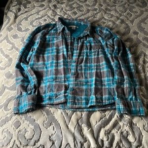 Canyon River Blues Plaid Long Sleeve Shirt w/lace top back. Size:L